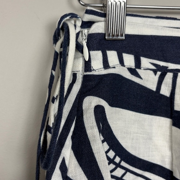 Farm Rio Cowrie 100% Linen Blue and White Shell Midi Skirt SZ S - Picture 10 of 11